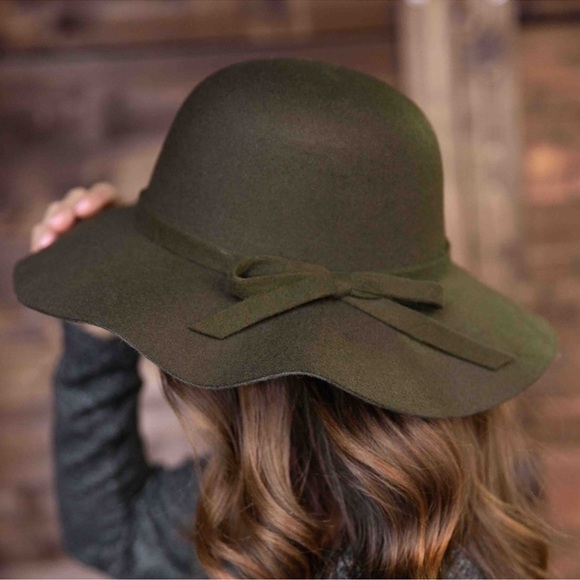 Gypsy Warrior 🖤 Army Green Floppy Wool Hat - Picture 8 of 9